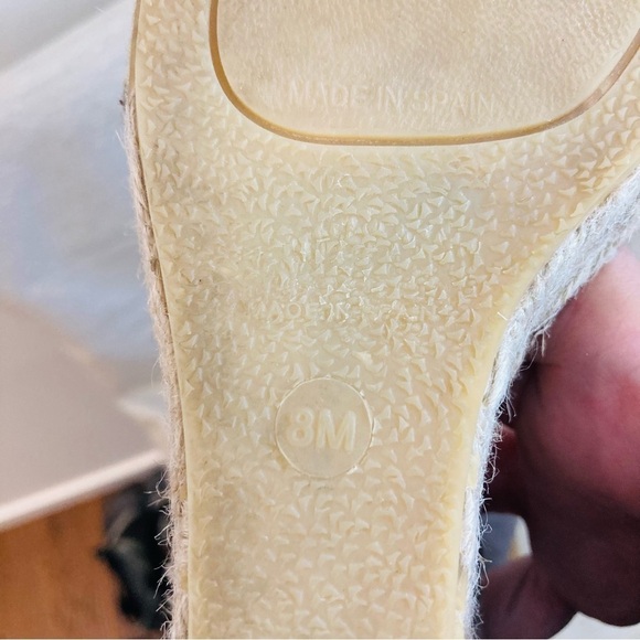 VINCE Sz 8 Sophie Leather Ankle Wrap Peep Toe Espadrille Wedges Sandals - Picture 11 of 15